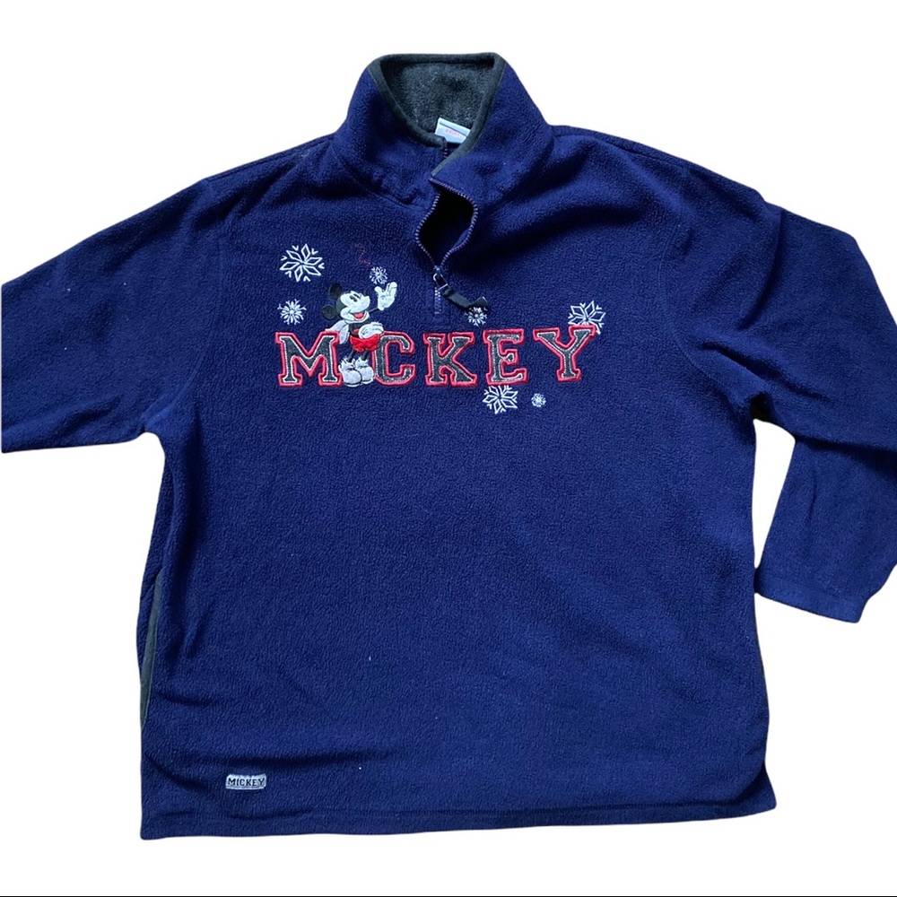 Disney Mickey Mouse 1/4 zip Fleece Sz L